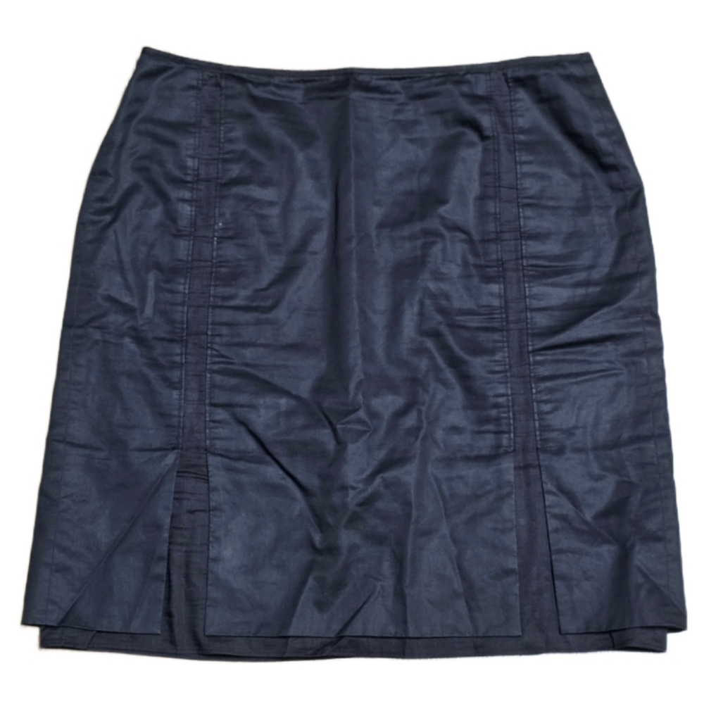 Ann Taylor Petites Mini Skirt Women's Size 4P Black Shiny Cotton‎